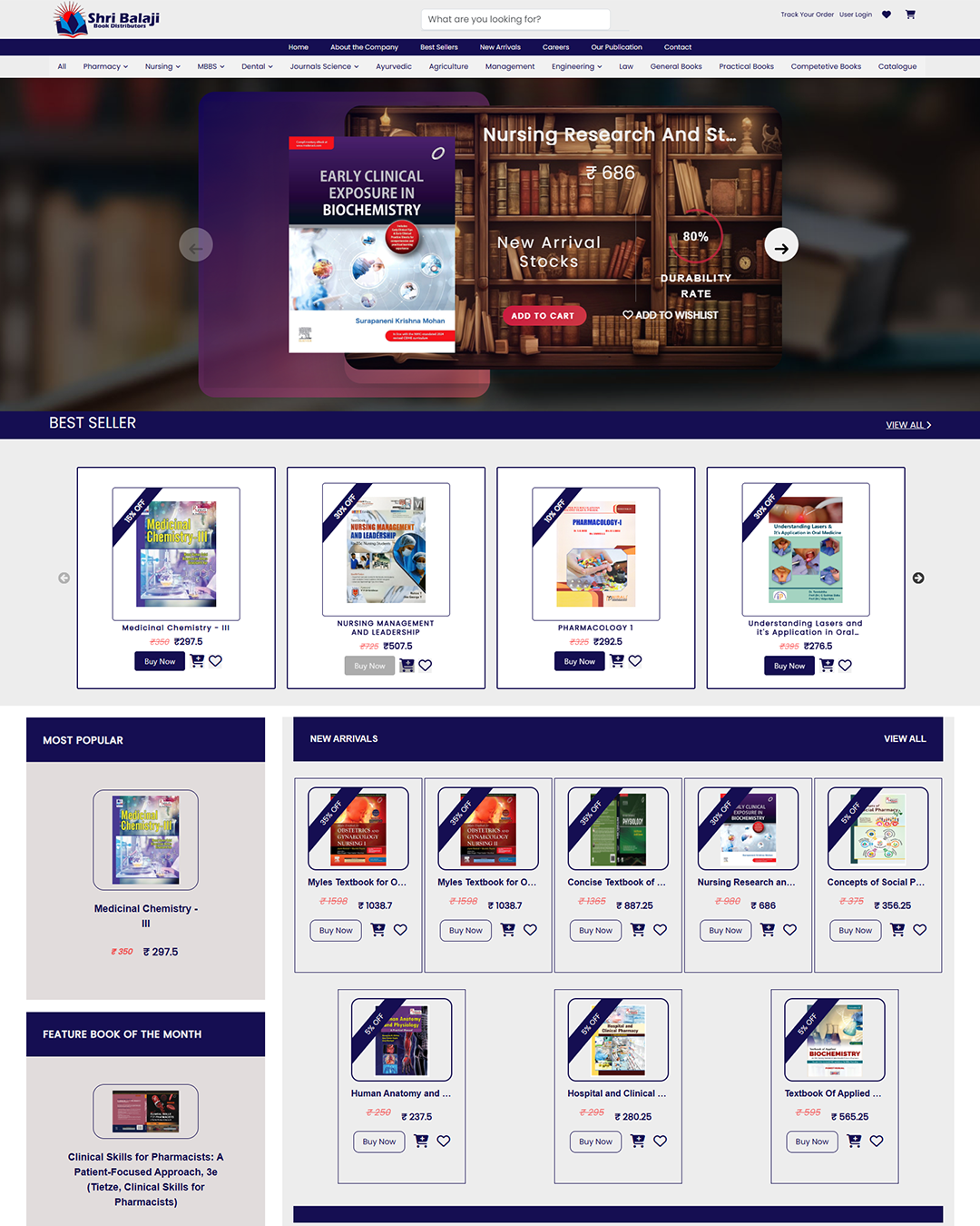 Shri Balaji Book Distributors Website